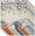 Fall Blue Pumpkins Cloth Napkins Set of 6 Reusable Dinner Napkins, Thanksgiving Cocktail Napkin, Orange Gray Botanical Rustic Washable Table Napkins for Wedding/Party/Baby Shower 20"x20" by Unknown