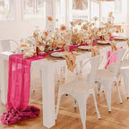 12Pack Hot Pink Cheesecloth Table Runner 20 x 120 inch Gauze Table Runner - Image 3
