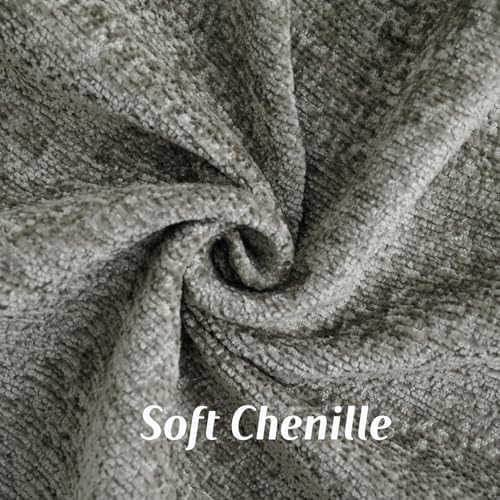 FUTEI Pack of 2 Chenille Soft Throw Pillow Covers 18x18 Inch, Grey - Image 2