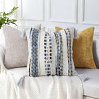NUYECY Boho Throw Pillow Covers 18x18 Aesthetic Neutral Boucle Couch Pillow Cover Rainbow Striped Decorative Accent Pillow Case for Couch Bed Sofa Farmhouse,Modern Funky,Set of 2 Brown-Grey - Image 5