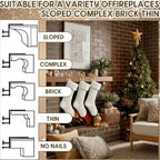 MorningRo 6 Pcs Gold Bow Christmas Stocking Holder Heavy Duty Cast Iron Gold Christmas Double Bow Stocking Holder Xmas Home Metal Decoration for Mantle Fireplace Shelf Staircase Decoration - Image 7