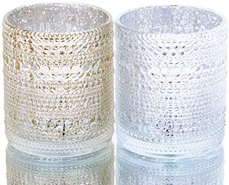 Richland Pearly Candle Holders Mercury Large Metallic Gold Set of 24 - Image 2