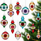 Soulchen 10 Pcs Vintage Glass Christmas Ornaments, Assorted, Retro by Soulchen