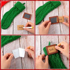 JellyArch 12 Pcs Personalized Christmas Stockings Xmas Stocking with Leather Patches Custom Name Cable Knitted Hanging Family Stockings for Christmas Holiday Fireplace Party Decoration (8.3 Inches) - Image 6