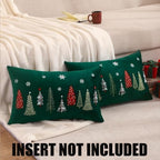 16x26 Pillow Covers Set of 2 Christmas Trees Embroidery Decor - Image 5