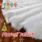 Christmas Tree Skirt 60 Inch White - Fluffy Faux Fur Christmas Tree Mat & Decoration for Indoor Outdoor Use - Image 3