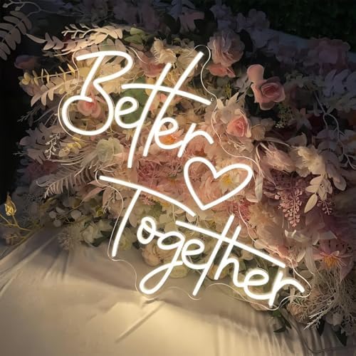 Better Together LED Neon Sign Transparent Acrylic Light Decor for Wedding Birthday Party Wall Home Bedroom Room Art Decoration with USB Light Modulator 5V - Image 2