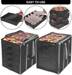 ProPik Christmas Ornament Storage Boxes with Dividers - 5 Separate Trays - Ornament Holder - Keeps 100 Holiday Ornaments - Durable Carrying Bag Handles Organizer Storage Box (Black) - Image 3