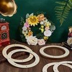 OLYCRAFT 28Pcs 8 Inch Unfinished Wood Wreath Frame Natural Wooden Hoop Frame Unfinished Wood Wreath Rings with Pre-Cut Holes for DIY Floral Arrangements Easter Crafts and Home Wall Door Decor - Image 4