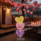 VIHOSE Valentine's Day Heart Lights 41 Inch H Pre-lit Lighted Heart Decor with 50 Warm White Lights Valentine's Day Conversation Candy Hearts Decoration for Indoor Outdoor Porch Garden Lawn (Vivid) - Image 4