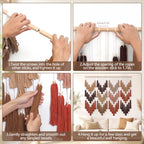 Large Macrame Wall Hanging Brown Dip-Dyed Tapestry Bohemian Chic Wall Art - Image 7