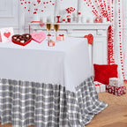 Fanqisi Ruffle Table Cloth Gray Ruffle Tablecloth - 80 x 120 Inch Polyester Tablecloths Rectangle Table Cover for Birthday Wedding Picnic Christmas Party Decoration by Fanqisi