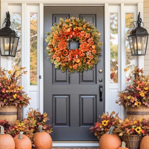 26" Large Front Door Wreath, Fall Wreaths for Front Door, Fall Decor, 1Pc - Image 7