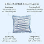 CPC Block Print Ruffle Throw Pillow Cover Apatite Blue 24"x24", Pack of 2 - Image 6