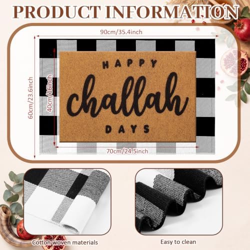 Moucuny 2 Pcs Happy Challah Days Doormat, Hanukkah Outdoor Decor, Non-Slip - Image 5