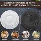 Buryeah 24 Pieces 13 Inch Christmas Round Placemats Circle Woven Place Mats Boho Decor Dining Table Mats Table Scape Hosting Friends for Wedding Birthday Dinner Parties (Black) - Image 3