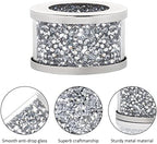 SHYFOY Silver Crushed Diamond Napkin Rings Set of 12, Serviette Holders - Image 5