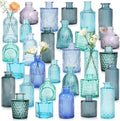 30 Pcs Blue Bud Vases Set,Baby Shower Decorations, Wedding Table Decor by ysnn
