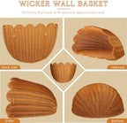 2PCS French Provence Scalloped Scallop Woven Wicker Wall Baskets Basket - Image 3