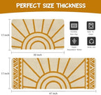 Boho Kitchen Mat Set of 2,Modern Farmhouse Sun Kitchen Rugs and Mats Non Skid Washable,Bohemia Runner Rugs with Rubber Backing for Kitchen Decor Accessories (17"x47"+17"x30") - Image 3