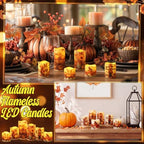 Baquler 6 Pack Fall Flameless LED Candles, Fall Decorations for Home - Image 5