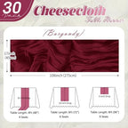 30 Pack Burgundy Cheesecloth Table Runner 17 x 108 inch Cheese Cloth Table Runners 9ft Burgundy Table Runner Rustic Romantic Sheer Gauze Runner for Wedding Party Baby Shower Table Decoration - Image 2