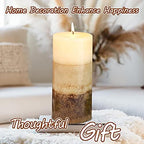 3x6 Pillar Candles Vanilla Cupcake Scented Immeiscent Aromatherapy Candles 60+ Hours Burn Long Lasting, Mottled Layered Candles for Home Scented SPA Restaurant Set of 3 - Image 2