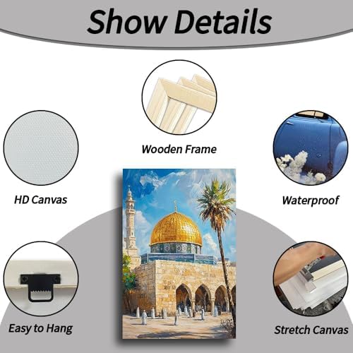 TIEHAOMAI Islamic Art Canvas Wall Art（Mosque-3,28x42inch (70x105cm) - Image 5