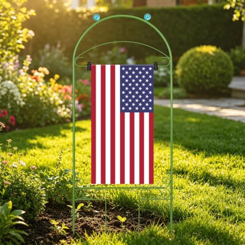 Liitrton 2 Pack Garden Flag Holder Stand for Outside, Frog-Shaped, Green - Image 2