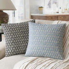 Foindtower Decorative Floral Print Throw Pillow Covers 22×22 Powder Blue - Image 4