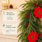 9 FT Artificial Christmas Garland, Faux Pine Greenery for Mantel - Image 2