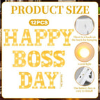 Aurelema 12 Pcs Happy Boss Day Decorations LED Letter Lights Signs - Image 4