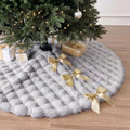 JOVIPOP Christmas Tree Skirt, 48-Inch Gray Faux Fur Decor by Unknown