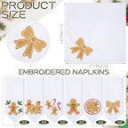 HunnmingRe 12 Pcs Gingerbread Christmas Cloth Napkins Set, 17x17 Inch - Image 2