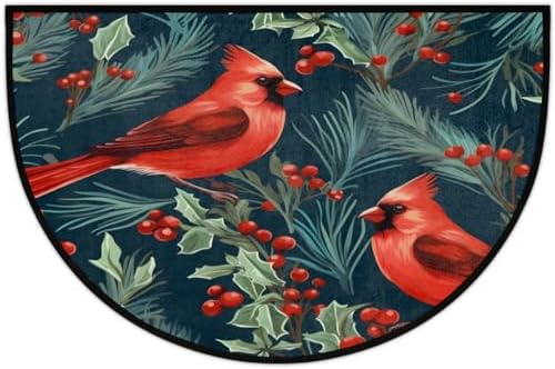 Half Round Door Mat Absorbent Door Mats Indoor, Cardinal Birds Leaf Welcome Mats Outdoor Doormats for Outdoor, Entrance, Home, Entryway Rug Non-Slip 24" x 36" - Image 5