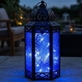 Vela Lanterns Decorative Indoor Fairy Light Candle Holder, Cobalt Blue, L by VelaCandleLanterns