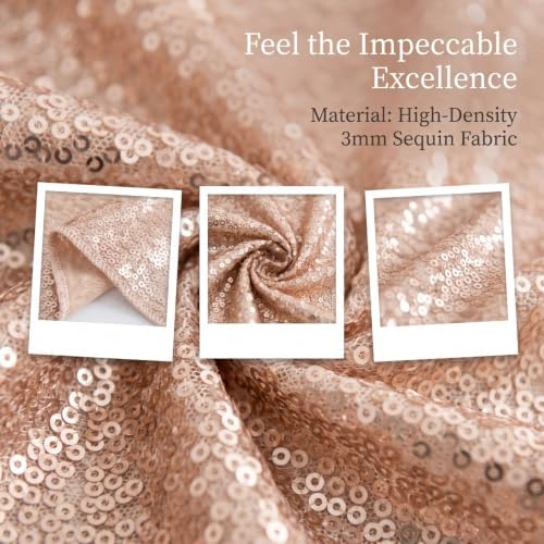 ShinyBeauty Champagne Table Runner 12x108, 15 Pack Sequin for Wedding Party - Image 5