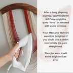 Warm Neutral Macrame Wall Hanging Dip Dyed Yarn Wall Art, Modern Boho Decor - Image 5