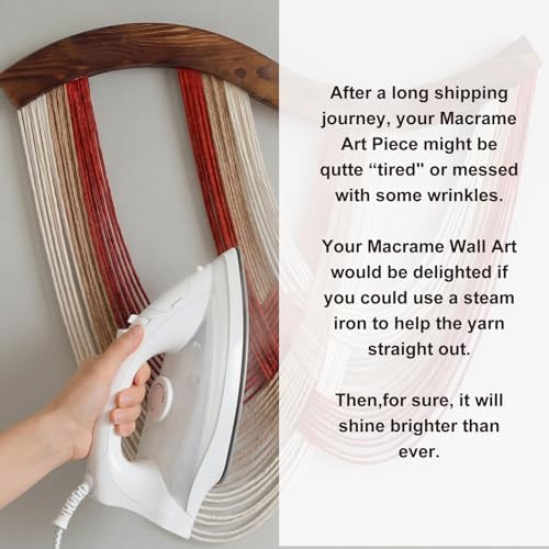 Warm Neutral Macrame Wall Hanging Dip Dyed Yarn Wall Art, Modern Boho Decor - Image 5