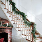 Artificial Christmas Pine Garland with Lights, 6 FT Faux Evergreen Garland with 9 Pine Cones and 9 Red Berries, Holiday Greenery for Mantel, Staircase, Fireplace, Doorway, 1 Piece by Unknown