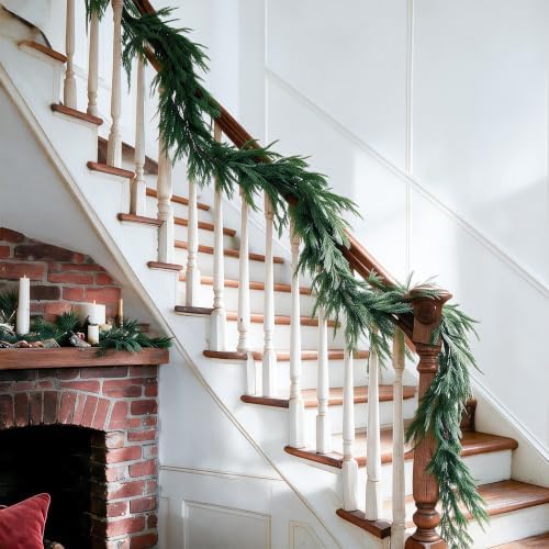 2 Pack 9 FT Artificial Norfolk Pine Garlands for Christmas Decor - Image 4