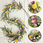 70-Inch Spring Summer Flower Garland for Mantle, Floral Garland with Colorful Wildflowers, Forsythia & Lavender Flowers for Decor, All Year Round Artificial Flower Garlands for Home Decor - Image 2
