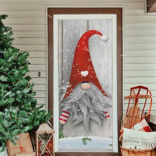 Qilmy Door Cover Decoration, Party Accessory Porch Decor for Festive Ornament Indoor Outdoor Covering 35 x 79 Inch, Christmas Gnome - Image 6