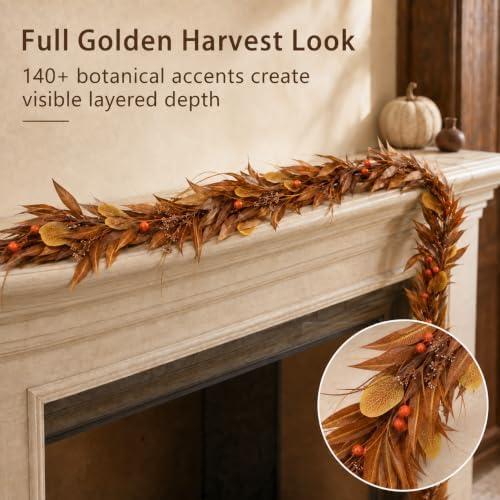 9 FT Eucalyptus Fall Garland - Image 2