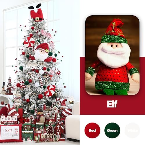 Sea Team 25-Pack Flocked Velvet Christmas Ball Ornaments, Elf - Image 2