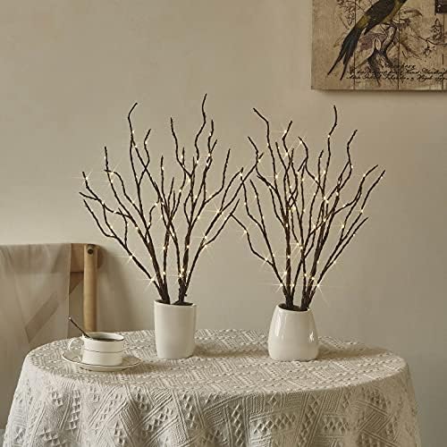 Birchlitland Lighted Brown Branches 18IN 70L Warm White Fairy Lights, LED Willow Branch Lights with Timer Battery Operated for Home Bedroom Living Room Vase Decoration - Image 6