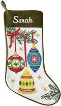 Let's Make Memories Personalized Needlepoint Christmas Stocking - Embroidered Family Stockings - Old-Fashioned Christmas Décor - Mantel Décor - 8"x17" - Customized Embroidered Name - Ornament by LetsMakeMemories