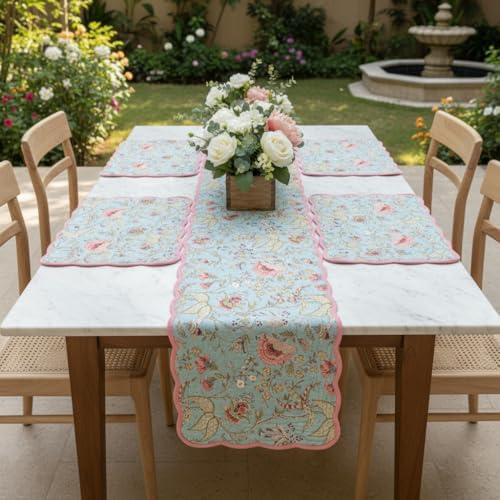 Sage Blush - Bloom Collection Luxury Handcrafted Runner (Reversible) Cotton Quilted Fabric Machine Washable – Elegant Home Decor – 14 x 72 inches - Image 5