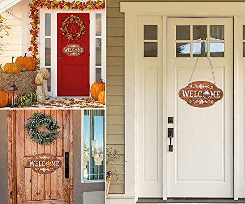 Welcome Sign Front Door Decorations Hanging 20 Interchangeable Rustic Wood Seasonal Holiday Ornaments Housewarming Gift, Farmhouse Porch Decor- Wall Hanging 17" Inches - Image 2