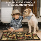 Boho Deer Floral Faux Coco Coir Doormat Door Mat 17x30 Inch - Image 5